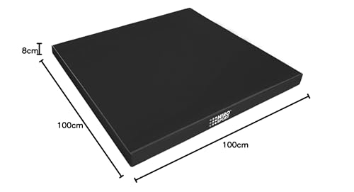 NiroSport Soft floor mat 100 x 100 x 8 cm Gymnastics mat Exercise mat Training mat Floor mat Protective mat, (Black)