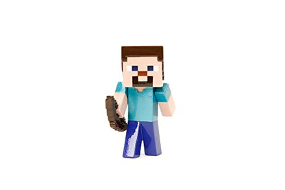 Jada Toys Minecraft Figure Set (4 pieces) made of metal - Collectible figures from Minecraft Caves & Cliffs (Steve, Alex, Creeper, and Warden) for gamers & collectors aged 8 and up, each 6 cm.
