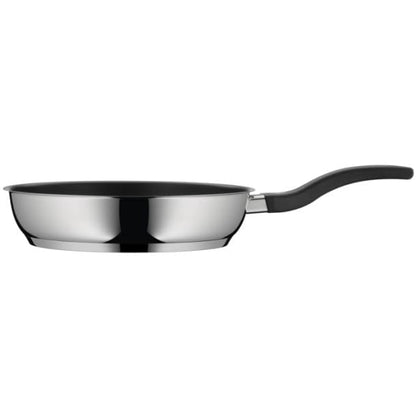 WMF Set 3-piece Compact Cuisine pot set Induction 4-piece with glass lid and Devil pan set Induction 2-piece and Mister X pot holder Stainless steel foldable 19 x 19 cm.