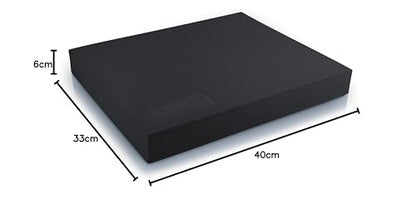 ALPHAPACE Balance Pad 40x33x6cm in black incl. free exercise poster - Innovative balance cushion for optimal full-body workout - To improve coordination, balance & strength.