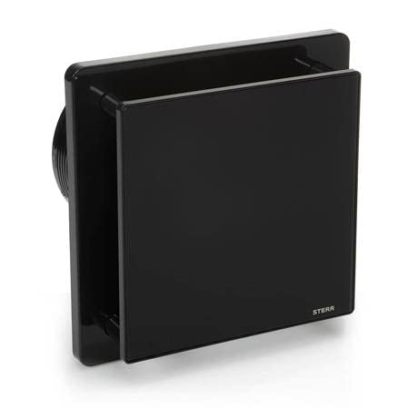 STERR Black Bathroom Fan 125 mm - Bathroom Ventilator - Glass Front - Modern Appearance - BFS125-B - 20 W