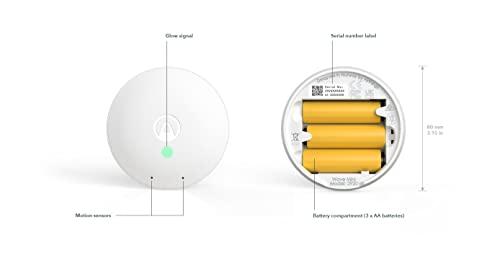 Airthings 292 Wave Mini - Compact and smart air quality monitor for temperature, humidity, and airborne chemicals (VOCs) with mold risk indicator.