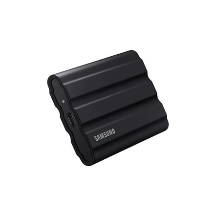 Samsung Portable SSD T7 Shield, 2 TB, USB 3.2 Gen.2, 1,050 MB/s read, 1,000 MB/s write, Robust external hard drive outdoor for Mac, PC, and smartphone, Black, MU-PE2T0S/EU