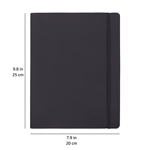 Amazon Basics Unlined Notebook, Softcover, XL Size, 25 x 20 cm, Black
