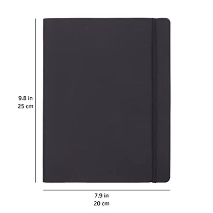 Amazon Basics Unlined Notebook, Softcover, XL Size, 25 x 20 cm, Black