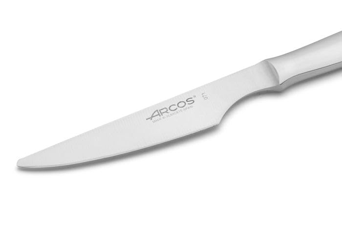 Arcos 378200 Table Knife - Set of 6 Steak Knives (6 knives) - Monoblock made from single piece stainless steel in silver color.