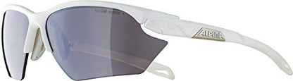 ALPINA TWIST FIVE S HR Q-LITE - Mirrored, contrast-enhancing & fog-free sports & cycling glasses with 100% UV protection for adults, white matte, One Size