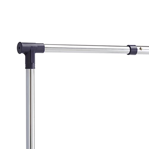 Amazon Basics - Garment Rack with Wheels, Chrome, 89 - 144 cm x 44 cm x 99.5 - 162 cm