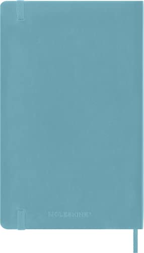 Moleskine notebook with white pages, blue (Reef), large, 13 x 21 cm.
