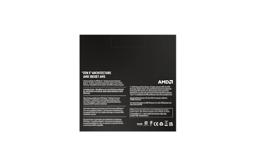 AMD Ryzen 5 9600X Processor (Radeon Graphics Included, 6 Cores/12 Threads, 65W TDP, AM5 Socket, 38MB Cache, Up to 5.4 GHz max Boost Frequency, No Cooler)