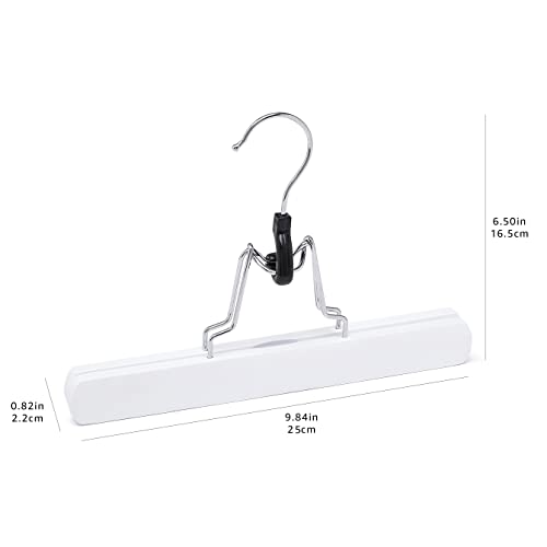 Amazon Basics Wooden Pants Hangers, 10-Pack, White