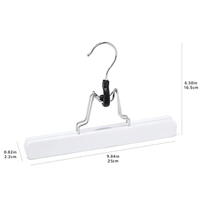 Amazon Basics Wooden Pants Hangers, 10-Pack, White