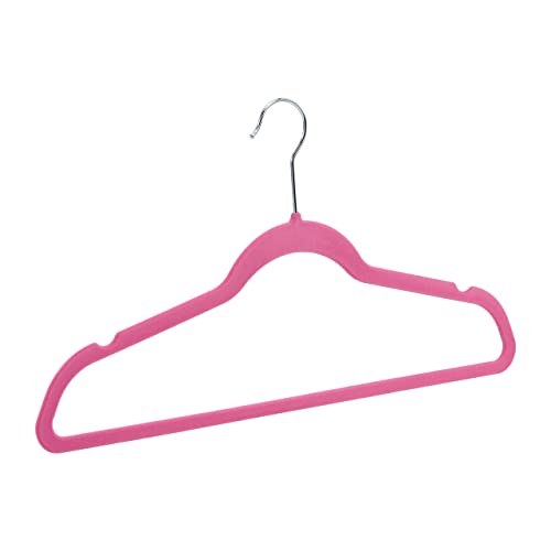 Amazon Basics - Suit Hangers, Flocked, Pink, 30 Pack