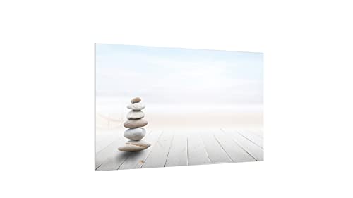 ALLboards glass magnetic board ZEN-STONES 90x60cm glass memo board glass board with motif magnetic wall for writing magnetic board wall decoration wall picture