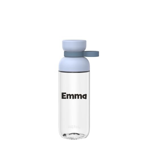 Mepal Personalized Water Bottle with Name - Bottle for Kids and Adults - School & Work - Shockproof, Leakproof - BPA-Free & Dishwasher Safe - 500 ml - Nordic Blue