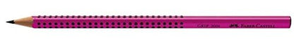 Faber-Castell Grip 2001 pencil in 6-pack, hardness: HB, barrel color: silver.