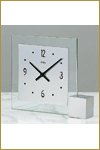 AMS quartz table clock, silver, 19 x 16 x 4 cm