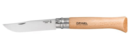 Opinel O001084 pocket knife, beige, 12 cm, hardwood brown