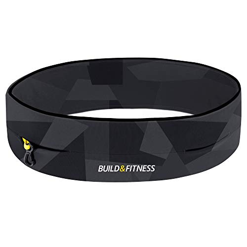 Build & Fitness running belt, flip waist pouch, key clip, suitable for iPhone, Samsung.