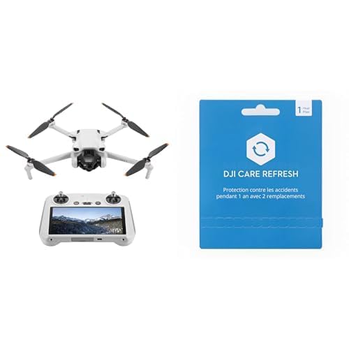 DJI Mini 3 (DJI RC) + DJI Card DJI Care Refresh 1-Year Plan - Lightweight and foldable mini camera drone with 4K HDR video, 38 min flight time, real vertical shooting, and intelligent features, C0