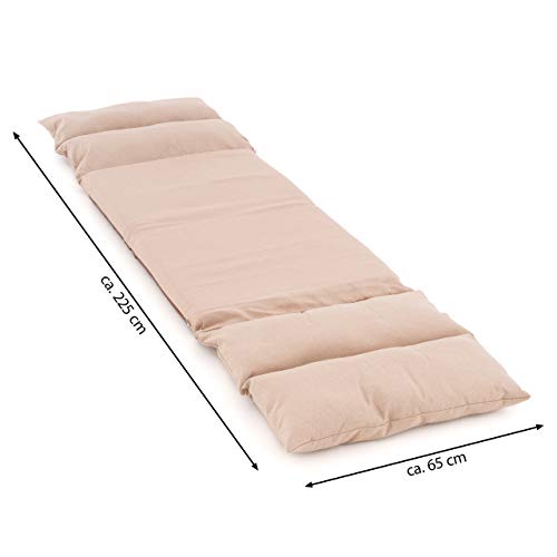 Nexos Trading Floor Chair with Cushion - foldable washable adjustable backrest Sleep function - 52x65x60 cm khaki