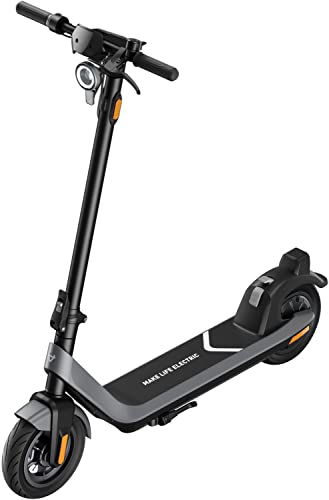 NIU electric scooter for adults and kids, 40km range, 100kg max weight capacity, wider deck and pneumatic tires for stability, foldable and portable for commuters. (KQi2 Pro)
