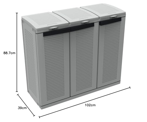 Terry, Ecocab 3, garbage sorting cabinet, for indoor and outdoor use, 3 separate compartments - 102x39x88.7 cm