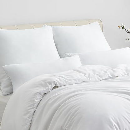 Aisbo bedding 200x200 3-piece set White - Microfiber bedding sets with zipper, ÖKO-TEX duvet cover 200x200cm 3pcs with pillowcase 40x80 cm, Soft and Wrinkle-free