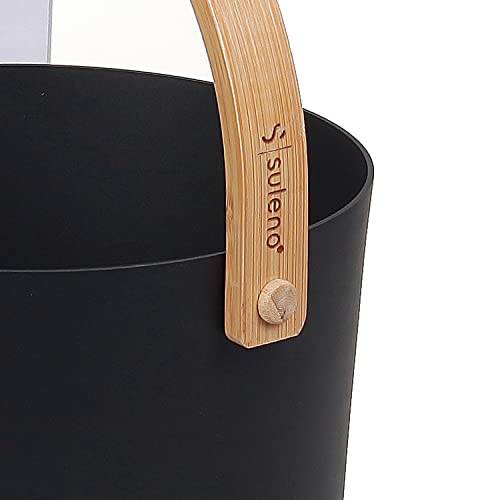 SULENO Sauna Set KJELL Metal 2-piece sauna bucket & ladle, High-quality sauna accessories in black infusion bucket & ladle for perfect sauna sessions