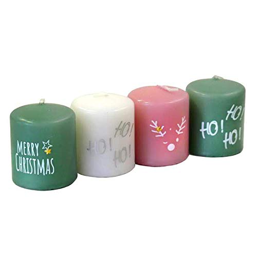 Small Christmas candles in a set - 12 pieces - Candle set with inscriptions & motifs - Christmas decoration (Christmas Mix 2)