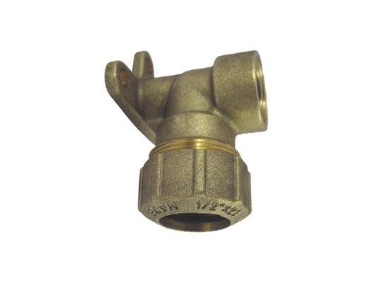Brass wall plate with ball valve faucet (25mm (3/4") PE pipe wall plate with 3/4" faucet)