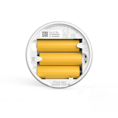 Airthings 292 Wave Mini - Compact and smart air quality monitor for temperature, humidity, and airborne chemicals (VOCs) with mold risk indicator.