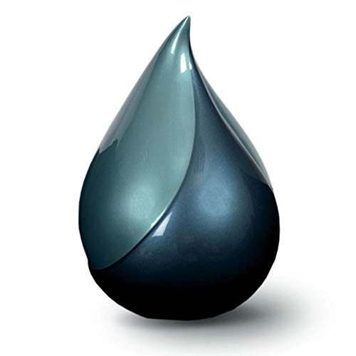 Aesthetic Urns cremation urn made of fiberglass in teardrop shape, Blue.