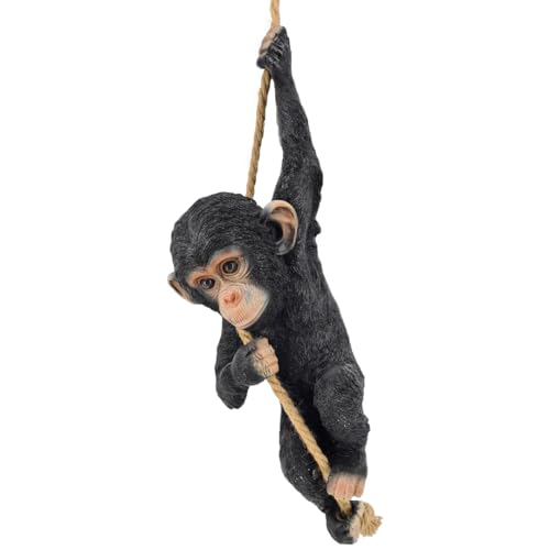 abc HOME | Garden Figurine | Monkey on Rope | Polyresin | 70 cm H including Rope
