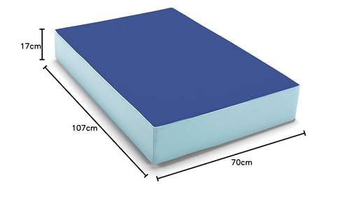 Jumping mat/cushion for kids indoor/outdoor 107x70x17 cm & 97x70x17 cm (blue/ice blue, 17 cm, 127 cm, 17 cm, 107.00 cm, 70 cm)