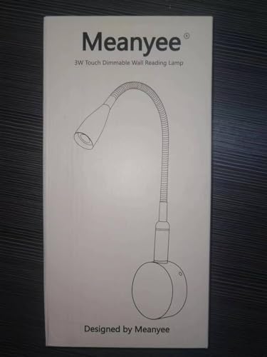 Meanyee touch switch stepless dimmable flexible gooseneck reading lamp wall mounted wall lamp bedside lamp eye care with dim blue LED display