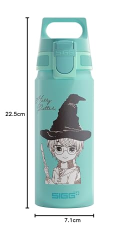 SIGG - Aluminum Water Bottle Children - WMB ONE Harry Potter - Carbonation Suitable - Leakproof - Lightweight - BPA-free - Climate Neutral Certified - Sports & School - Turquoise - 0.6L