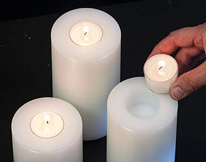 EDZARD tea light holder constant candle Cornelius, diameter 10 cm, height 15 cm, White