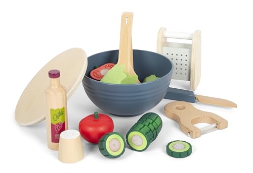 Small Foot Cutting Set Salad "Fresh" made of wood, food toy for children's kitchen, for children aged 3 and up, 12612