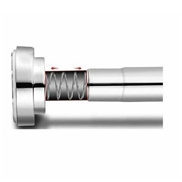 Onpira® telescopic shower curtain rod, adjustable without drilling - available in 5 lengths (40-240cm) & 3 colors - stainless steel telescopic rod for bathroom & shower, White or Black (95-150cm, Black)