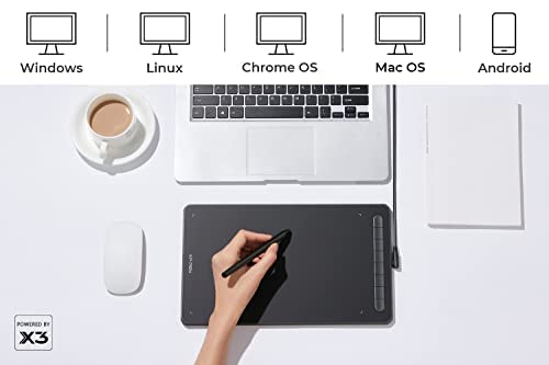 XP-PEN Deco L Graphics Tablet 10"x6" Drawing Tablet with X3 Smart Chip 60° Tilt with Battery-Free Stylus (Black)