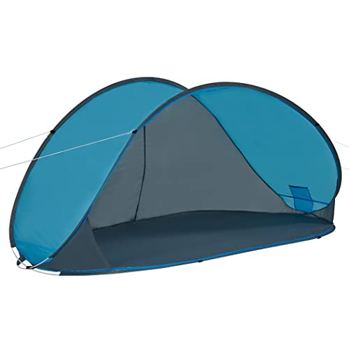 Duhome Beach Shelter Pop Up Beach Tent UV Protection Throw Tent Weather and Privacy Protection Camping Tent for Family Beach Camping (Gray+Blue)