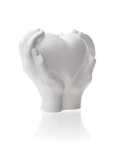 Candellana Candle Hand Love Edition | Height: 16 cm | White | Handmade in the EU, 15.2 x 15.2 x 15.2 cm