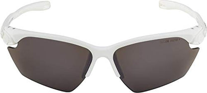 ALPINA TWIST FIVE S HR Q-LITE - Mirrored, contrast-enhancing & fog-free sports & cycling glasses with 100% UV protection for adults, white matte, One Size