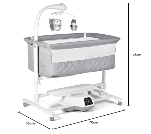 Dream Deluxe: Baby crib, electric, with automatic rocking, White