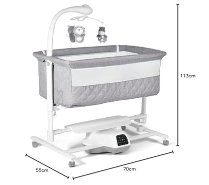 Dream Deluxe: Baby crib, electric, with automatic rocking, White