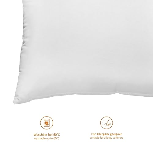 Round pillow for sleeping, sofa, filled with feathers and down. 100% washable at 60 degrees, made of 100% cotton, 40 cm in diameter, white.