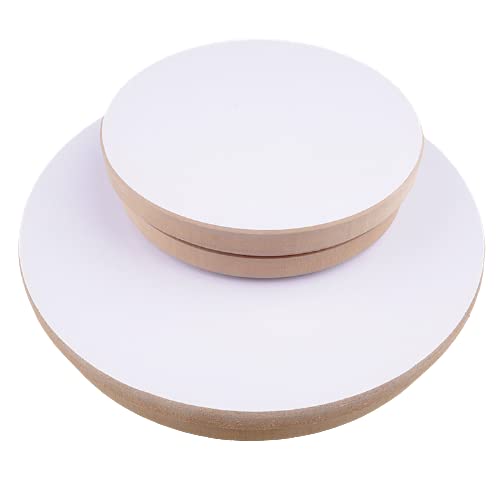 KUNSTIFY Pottery Wheel I Round I 20cm diameter, height 5 cm MDF turntable Turntable for pottery clay for sculpting art DIY crafting clay figurines bowls