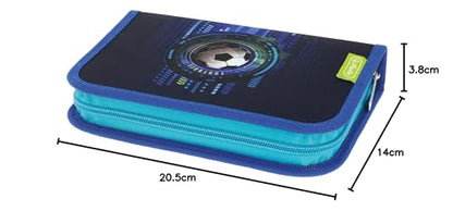 herlitz 50038206 31-piece student pencil case, Soccer design, 1 piece