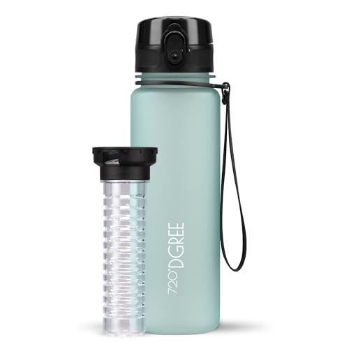 720°DGREE Kids Water Bottle 500ml “uberBottle“ softTouch +Fruit Infuser - Leakproof, BPA-Free - Slim Tritan Water Bottle for School, Sports, Fitness - Lightweight, Impact-resistant, Reusable